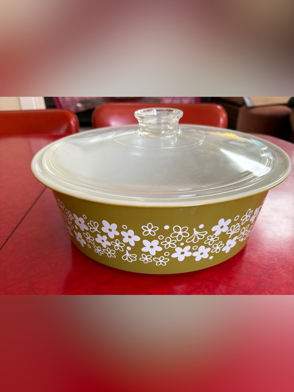 Vintage Pyrex Big Bertha 4 Qt Casserole Dish Lid 664 Spring Blossom Crazy Daisy